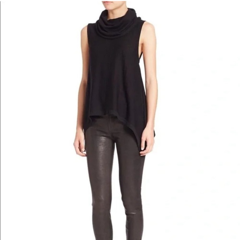 Alice + Olivia Women's Cowl Neck Sleevelessβ Cashmere Wool Blouse Black X-Small